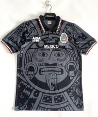 Retro Version 1998 Mexico Black Thailand Soccer Jersey AAA-811 Retro Version 1998 Mexico Black Thailand Soccer Jersey AAA-811