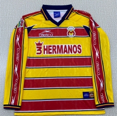 (S-3XL) Retro Version Atlético Morelia 99-00 Home Yellow&Red LS Thailand Soccer Uniform-6895 (S-3XL) Retro Version Atlético Morelia 99-00 Home Yellow&Red LS Thailand Soccer Uniform-6895