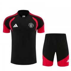 26-27 Manchester United Black Short Sleeve Thailand Training Soccer Uniform-418 26-27 Manchester United Black Short Sleeve Thailand Training Soccer Uniform-418
