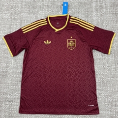 (S-4XL) 26-27 Spain 2nd Away Dark Red Thailand Soccer Jersey AAA-4506 (S-4XL) 26-27 Spain 2nd Away Dark Red Thailand Soccer Jersey AAA-4506