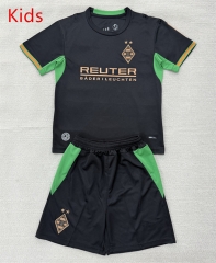 26-27 Borussia Mönchengladbach Away Black Kids/Youth Soccer Uniform-AY 26-27 Borussia Mönchengladbach Away Black Kids/Youth Soccer Uniform-AY