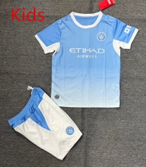 26-27 Silicone Version Manchester City Home Blue Kids/Youth Soccer Uniform-4247 26-27 Silicone Version Manchester City Home Blue Kids/Youth Soccer Uniform-4247
