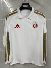 (S-4XL) 26-27 Brazil SC International Away White LS Thailand Soccer Jersey AAA-8841 (S-4XL) 26-27 Brazil SC International Away White LS Thailand Soccer Jersey AAA-8841