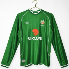 Retro Version 2002 Ireland Home Green LS Thailand Soccer Jersey AAA-C1046 Retro Version 2002 Ireland Home Green LS Thailand Soccer Jersey AAA-C1046