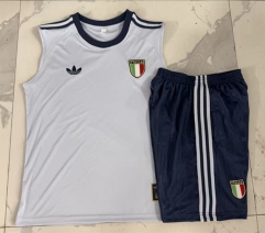 26-27 Italy Dark Light Blue Vest Thailand Soccer Tracksuit-815