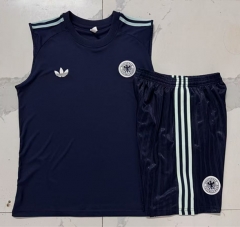26-27 Germany Dark Blue Vest Thailand Soccer Tracksuit-815