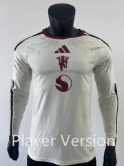 Player Version 26-27 Manchester United 2nd Away White LS Thailand Soccer Jersey-0871