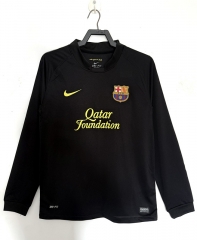 Retro Version 11-12 Barcelona Away Black Thailand LS Soccer Jersey AAA-811