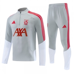 26-27 Liverpool Gray&White Thailand Soccer Tracksuit Uniform-4627 26-27 Liverpool Gray&White Thailand Soccer Tracksuit Uniform-4627