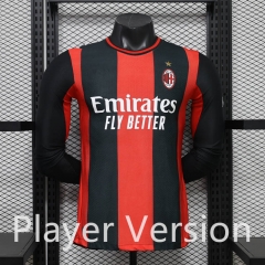 Player Version 26-27 AC Milan Home Red&Black LS Thailand Soccer Jersey AAA-888 Player Version 26-27 AC Milan Home Red&Black LS Thailand Soccer Jersey AAA-888