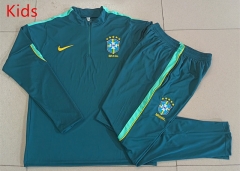 26-27 Brazil Dark Green Kids/Youth Soccer Tracksuit-815