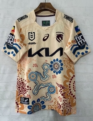 (S-7XL)2026 Brisbane Broncos Light Yellow Thailand Rugby Shirt