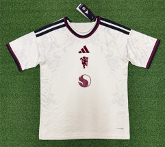 (S-4XL) 26-27 Manchester United 2nd Away Beige Thailand Soccer Jersey-403 (S-4XL) 26-27 Manchester United 2nd Away Beige Thailand Soccer Jersey-403