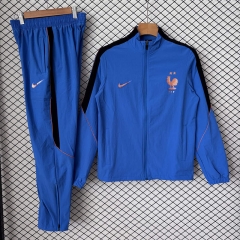 26-27 France Color Blue Soccer Trench Coat Uniform-2315 26-27 France Color Blue Soccer Trench Coat Uniform-2315