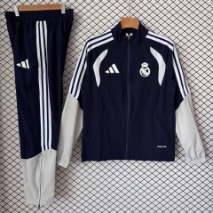 26-27 Real Madrid Royal Blue Thailand Trench Coats Uniform-2315 26-27 Real Madrid Royal Blue Thailand Trench Coats Uniform-2315