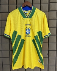 Retro Version 1994 Brazil Yellow Thailand Soccer Jersey AAA-9171 Retro Version 1994 Brazil Yellow Thailand Soccer Jersey AAA-9171