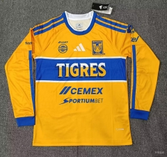 (S-4XL)26-27 Tigres UANL Home Yellow LS Thailand Soccer Jersey AAA-5378 (S-4XL)26-27 Tigres UANL Home Yellow LS Thailand Soccer Jersey AAA-5378
