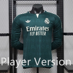 (S-3XL)26-27 Player Version Real Madrid Away Green LS Thailand Soccer Jersey AAA-888 (S-3XL)26-27 Player Version Real Madrid Away Green LS Thailand Soccer Jersey AAA-888