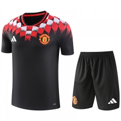 26-27 Manchester United Black Short-Sleeve Thailand Soccer Tracksuit-GDP 26-27 Manchester United Black Short-Sleeve Thailand Soccer Tracksuit-GDP