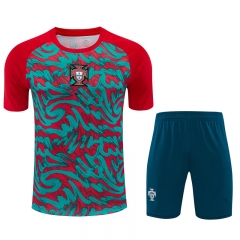 26-27 Portugal Red&Green Thailand Training Soccer Uniform-418 26-27 Portugal Red&Green Thailand Training Soccer Uniform-418