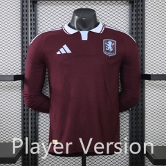 26-27 Player Version Aston Villa Home Red LS Thailand Soccer Jersey AAA-888 26-27 Player Version Aston Villa Home Red LS Thailand Soccer Jersey AAA-888