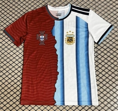 (S-4XL) 26-27 Portugal X Argentina Special Version Red&Blue (Messi&Ronaldo) Thailand Soccer Jersey AAA-3160 (S-4XL) 26-27 Portugal X Argentina Special Version Red&Blue (Messi&Ronaldo) Thailand Soccer Jersey AAA-3160