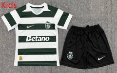 26-27 Sporting Lisbon Clube de Portugal Home White&Green Kid/Youth Soccer Uniform-3162 26-27 Sporting Lisbon Clube de Portugal Home White&Green Kid/Youth Soccer Uniform-3162
