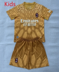 26-27 AC Milan Goalkeeper Yellow Kids/Youth Soccer Uniform-AY 26-27 AC Milan Goalkeeper Yellow Kids/Youth Soccer Uniform-AY