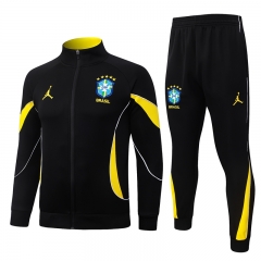 26-27 Brazil Black Thailand Soccer Jacket Uniform-815 26-27 Brazil Black Thailand Soccer Jacket Uniform-815