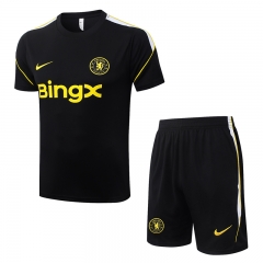 26-27 Chelsea Black Thailand Short-sleeve Soccer Tracksuit-815 26-27 Chelsea Black Thailand Short-sleeve Soccer Tracksuit-815