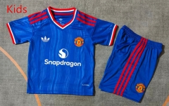26-27 Manchester United Away Blue Kids/Youth Soccer Uniform-9484 26-27 Manchester United Away Blue Kids/Youth Soccer Uniform-9484