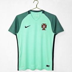Retro Version 16 Portugal Away Lake Green Thailand Soccer Jersey AAA-C1046 Retro Version 16 Portugal Away Lake Green Thailand Soccer Jersey AAA-C1046
