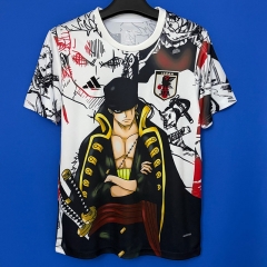 26-27 Japan Roronoa Zoro White Thailand Soccer Jersey AAA-6486 26-27 Japan Roronoa Zoro White Thailand Soccer Jersey AAA-6486