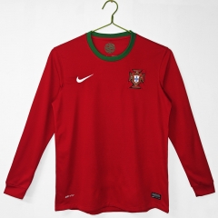 Retro Version 2012 Portugal Home Red LS Thailand Soccer Jersey AAA-C1046