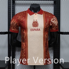 26-27 Player Special Version Spain Red&Beige Thailand Soccer Jersey AA-888 26-27 Player Special Version Spain Red&Beige Thailand Soccer Jersey AA-888