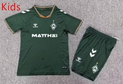 26-27 SV Werder Bremen Away Green Kids/Youth Soccer Uniform-7809